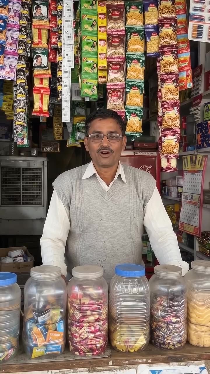 Shopkeeper speaking to camera 1080p