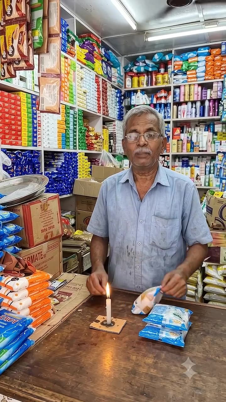 Shopkeeper speaking to camera 1080p